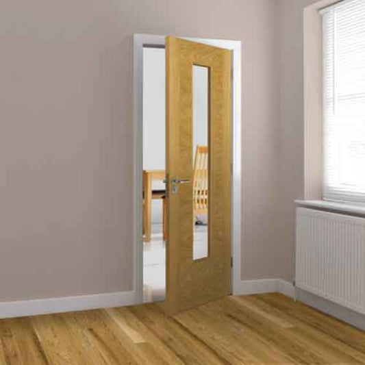JB KInd Ostria Oak Glazed Pre-Finished Internal Door - All Sizes