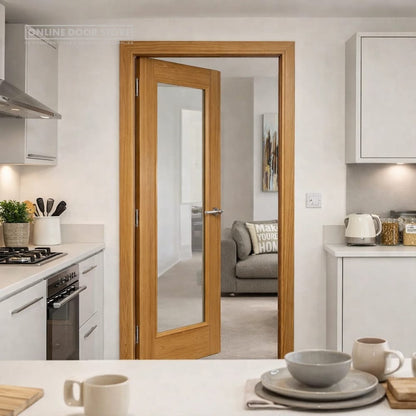 JB Kind Palomino Oak Pre-Finished Glazed Internal Door - All Sizes - JB Kind