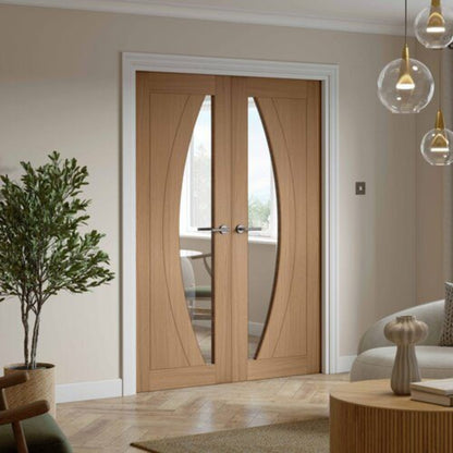 JB Kind Sicily Oak Pre-Finished Glazed Internal Door - All Sizes - JB Kind