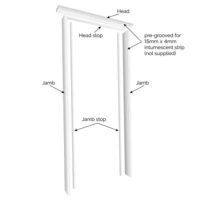 JB Kind Universal White Primed Fire Door Lining Set - All Sizes - JB Kind