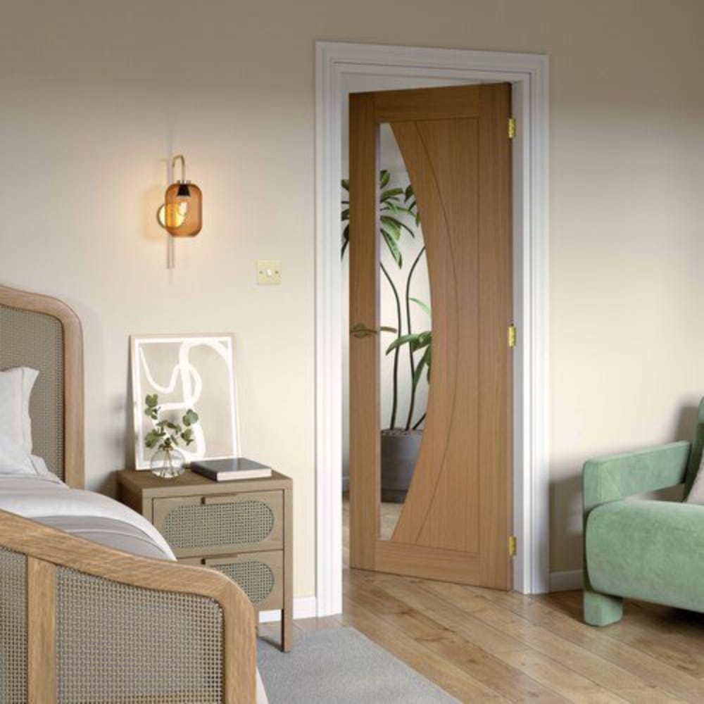 JB Kind Sicily Oak Pre-Finished Glazed Internal Door - All Sizes - JB Kind