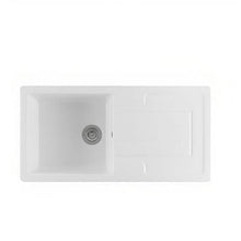 Load image into Gallery viewer, Single Bowl White Fireclay Ceramic Kitchen Sink w/ Reversible Drainer - Ellsi
