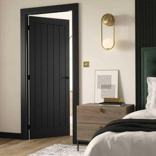 JB Kind Cottage Black Moulded Internal Fire Door FD30 - All Sizes
