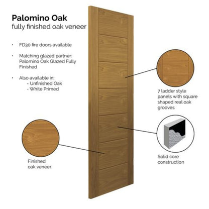JB Kind Palomino Oak Pre-Finished Internal Door - All Sizes - JB Kind