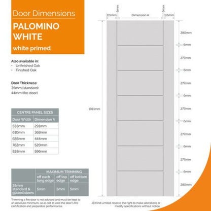 JB Kind Palomino White Primed Internal Door - All Sizes