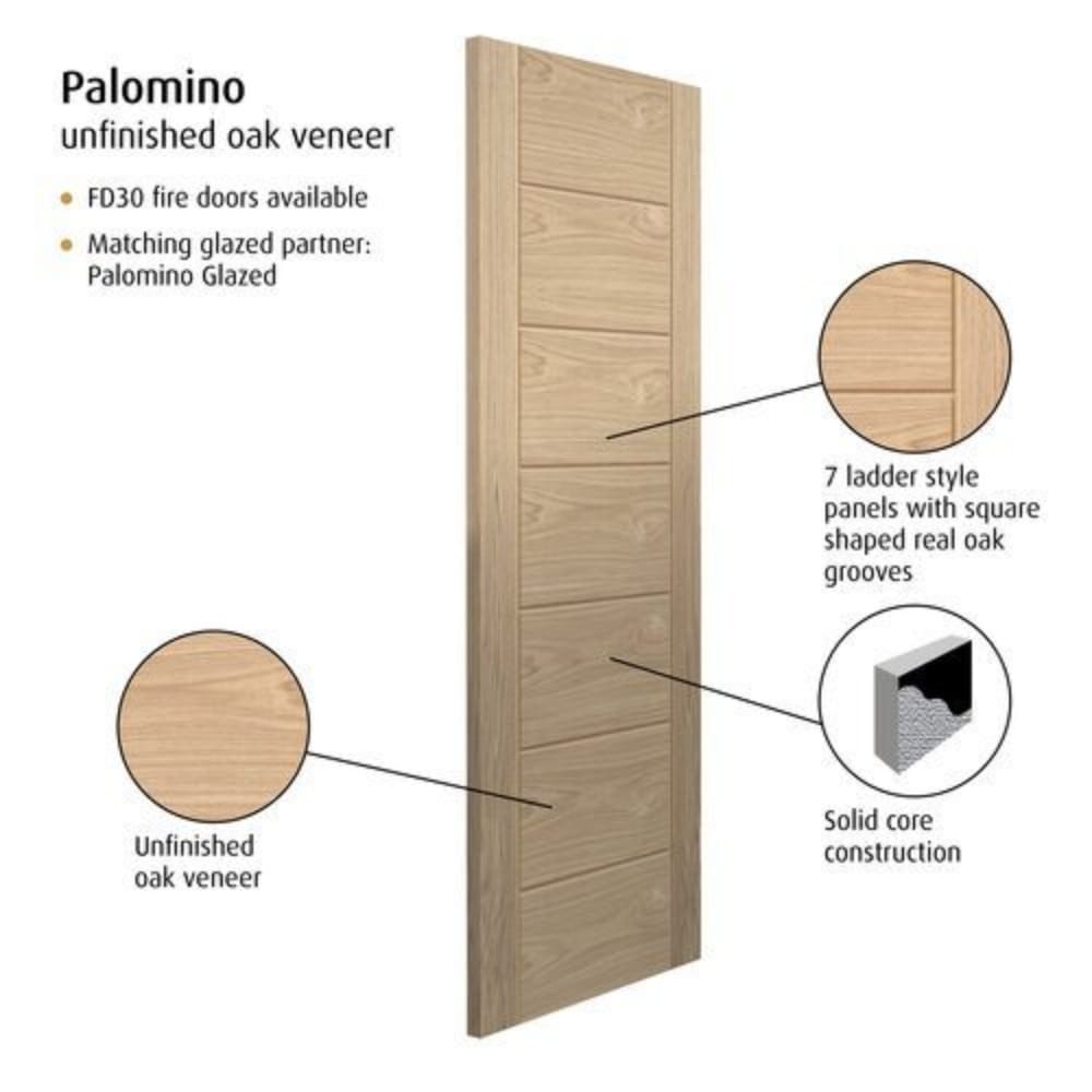 JB Kind Palomino Oak Pre-Finished Internal Fire Door FD30 - All Sizes - JB Kind