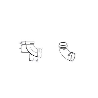 Brett Martin Solvent Soil 92.5 Degree Double Socket Bend x 110mm - Black - Brett Martin