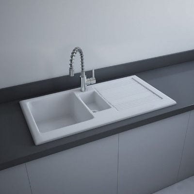 RAK Gourmet Kitchen Sink 1 MKII, 1.5 Bowl Inset - RAK Ceramics