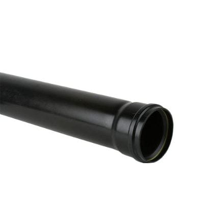 Brett Martin Soil Single Socket 110mm Pipe x 3m - Black - Brett Martin