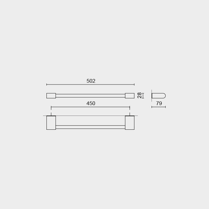 Zack Atore Polished Stainless Steel 50cm Towel Rail