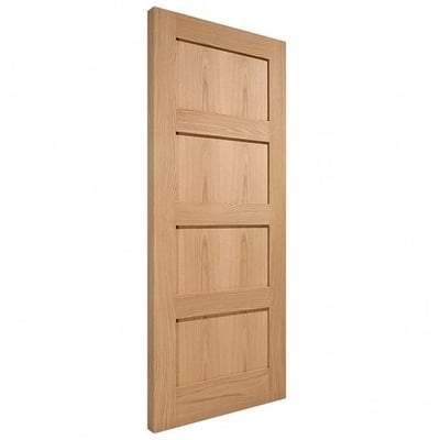 Oak Shaker 4 Panel Pre-Finished Internal Door - 1981mm x 762mm - LPD Doors