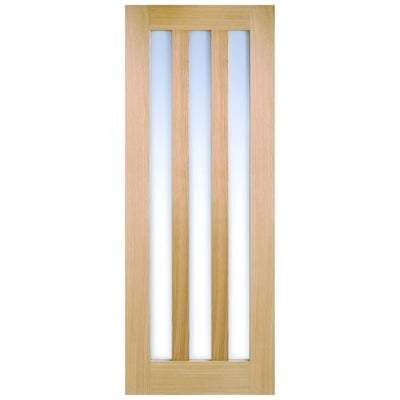 Oak Utah 3 Frosted Light Panel Pre-Finished Internal Door - 1981mm x 838mm - LPD Doors