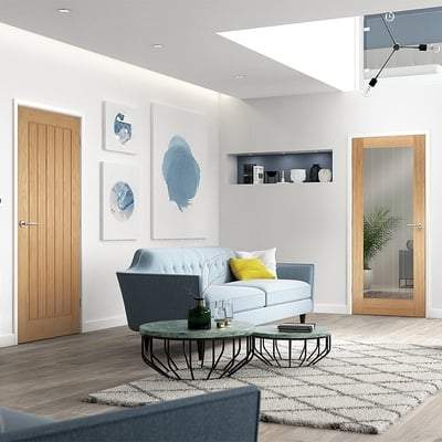 Oak Mexicano Pattern 10 Glazed Pre-Finished Internal Fire Door FD30 - 1981mm x 838mm - LPD Doors