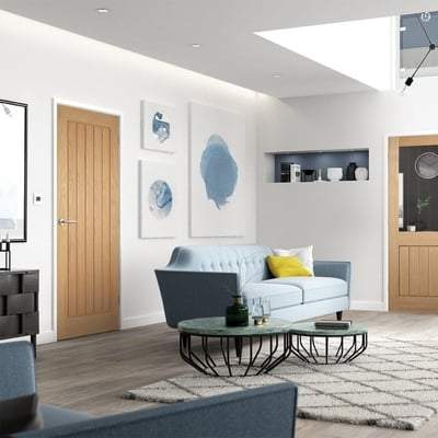 Mexicano Vertical Panel Flush Un-Finished Internal Door - 2032mm x 813mm - LPD Doors