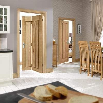 Oak Mexicano Bi-Fold Un-Finished Internal Door - 1981mm x 686mm - LPD Doors