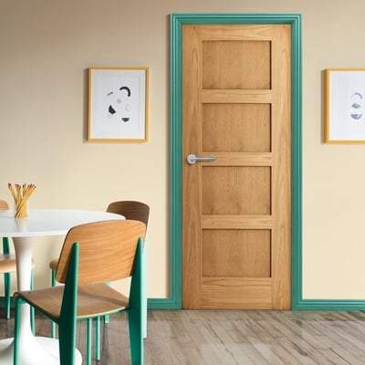 Oak Shaker 4 Panel Un-Finished Internal Door - 1981mm x 762mm - LPD Doors