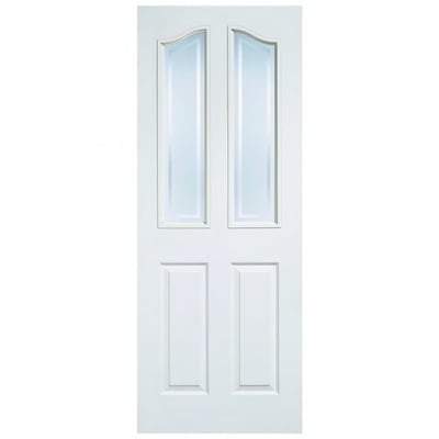 Mayfair Moulded White Primed 2 Glazed Light Frosted Light Panels Interior Door - 1981mm x 762mm - LPD Doors