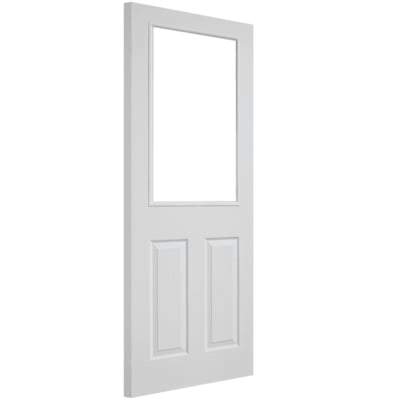 Moulded White Primed 1 Glazed Clear Light Panel Interior Door - 1981mm x 838mm - LPD Doors