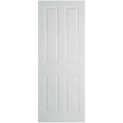Moulded Textured White Primed 4 Panel Interior Door - 1981mm x 762mm - LPD Doors