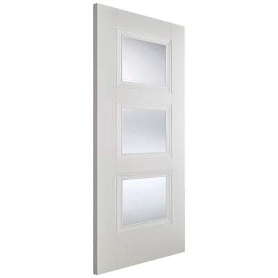 Amsterdam White Primed 3 Glazed Clear Bevelled Light Panels - 1981mm x 838mm - LPD Doors