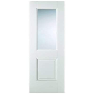 Arnhem White Primed 1 Glazed Clear Bevelled Light Panel Interior Door - 1981mm x 838mm - LPD Doors