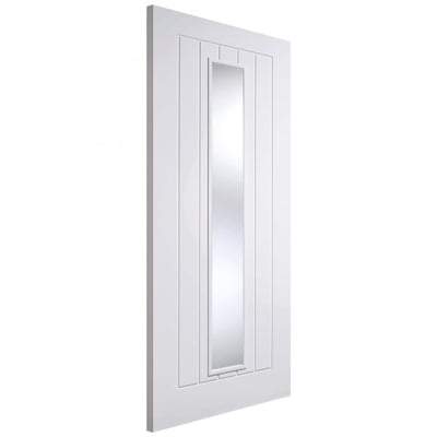 Mexicano White Primed 1 Glazed Clear White Panel Interior Door - 1981mm x 762mm - LPD Doors