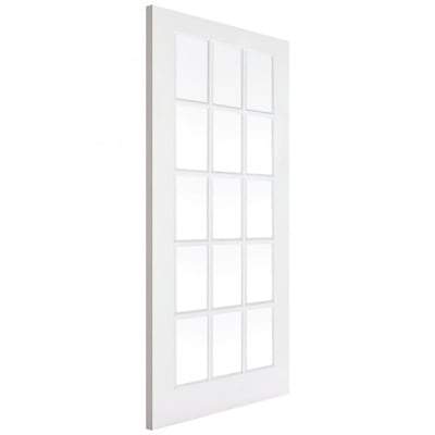 SA White Primed 15 Glazed Clear Light Panels Interior Door - 1981mm x 762mm - LPD Doors