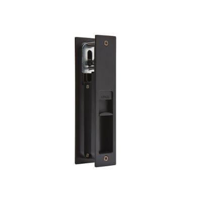 Gemini Pocket Door Privacy Sliding Lock - Matt Black - LPD Doors
