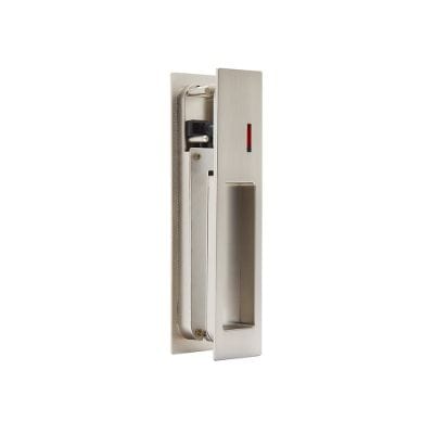 Gemini Pocket Door Privacy Sliding Lock  - Satin Chrome - LPD Doors