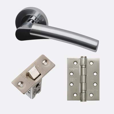 Neptune Polished Chrome/Satin Chrome Handle Hardware Pack Standard - LPD Doors
