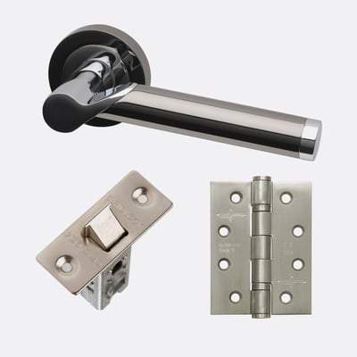 Polaris Polished Chrome/Black Chrome Handle Hardware Pack Privacy - LPD Doors