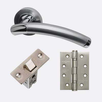 Saturn Polished Chrome/Satin Chrome Handle Hardware Pack Privacy - LPD Doors