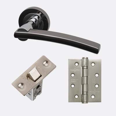 Sirus Polished Chrome/Black Chrome Handle Hardware Pack Privacy - LPD Doors