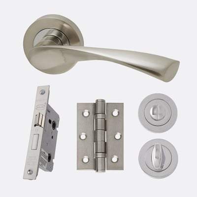 Solar Polished Chrome/Satin Nickel Handle Hardware Pack Privacy - LPD Doors