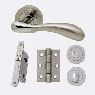 Venus Polished Chrome/Satin Nickel Handle Hardware Handle Pack Privacy - LPD Doors