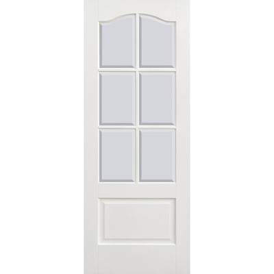 Kent White Primed 6 Glazed Clear Bevelled Light Panels Interior Door - 2032mm x 813mm - LPD Doors