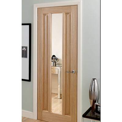 Oak Kilburn 1 Glazed Clear Light Panel Un-Finished Internal Door - 1981mm x 610mm - LPD Doors