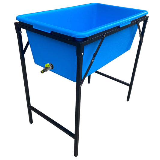 Blue Dog Bath with Drain Valve (Lime) and Stand
