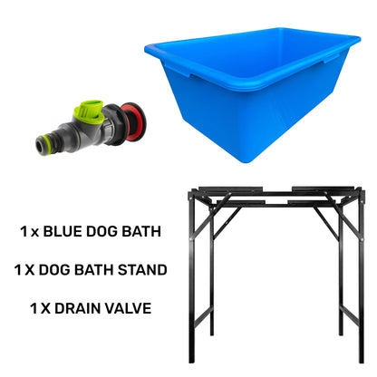 Blue Dog Bath with Drain Valve (Lime) and Stand - Best4Trade-Retail PETS