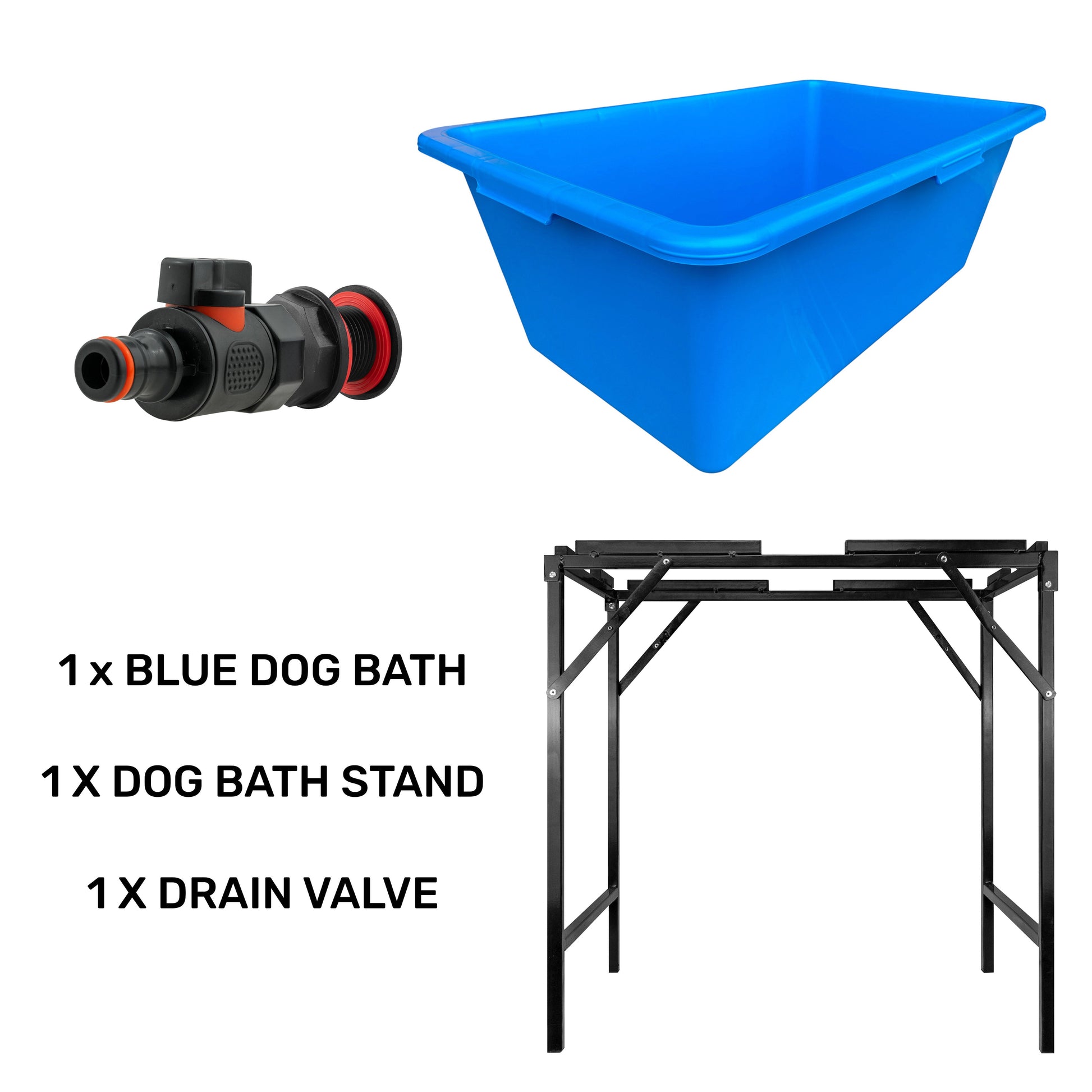 Blue Dog Bath with Drain Valve (Black) and Stand - Best4Trade-Retail PETS