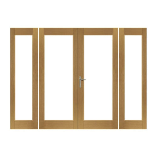 XL Joinery La Porte French Door in Pre-Finished External Oak Includes Sidelight Frame - All Sizes - Build4less