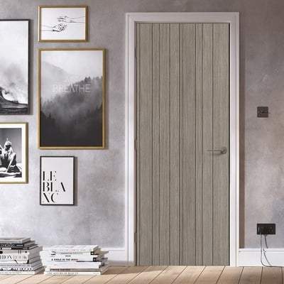 Montreal Light Grey Pre-Finished Laminate Interior Fire Door FD30 - 1981mm x 762mm - LPD Doors
