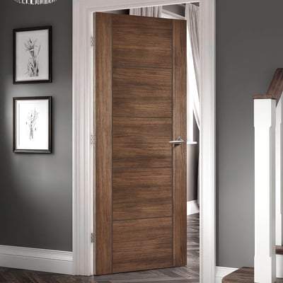 Vancouver Walnut Laminated 5 Panel Interior Door - 1981mm x 838mm - LPD Doors