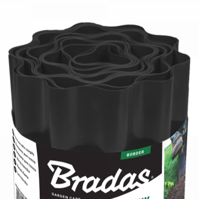 Wavy Plastic Garden Lawn Edging, H=25CM, L=9M, Black - Best4Trade-Retail Garden tools & Accesories