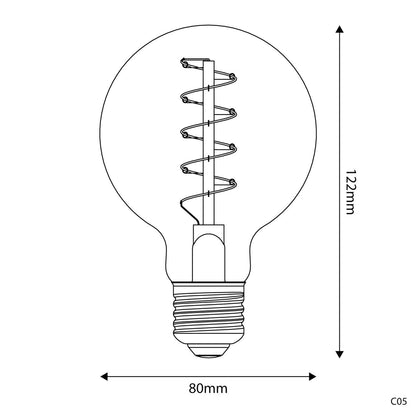 LED Golden Light Bulb Globe E27 4W 1800K (BBC05)