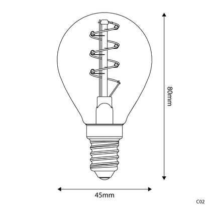 LED Golden Light Bulb Mini Globe E14 2.5W 1800K (BBC02)