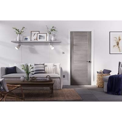Vancouver Light Grey Laminated 5 Panel Interior Fire Door FD30 - 1981mm x 838mm - LPD Doors