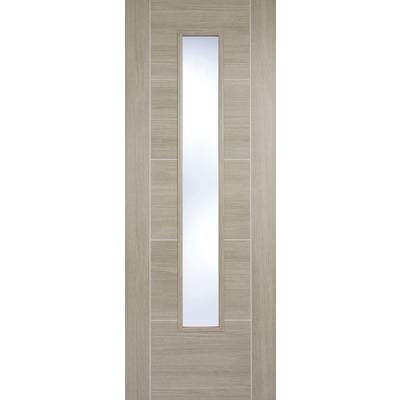 Vancouver Light Grey Laminated 1 Glazed Clear Light Panel Interior Door - 1981mm x 838mm - LPD Doors