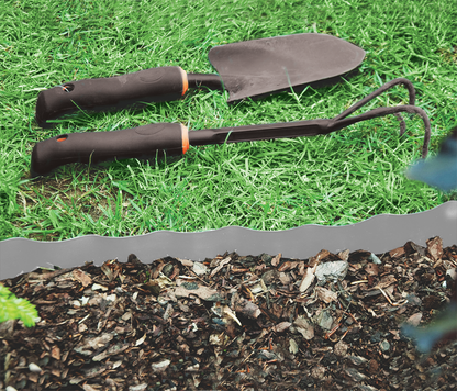 Wavy Plastic Garden Lawn Edging, H=25CM, L=9M, Light Gray - Best4Trade-Retail Garden tools & Accesories