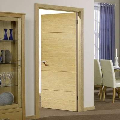 Oak Lille Flush Pre-Finished Internal Door - 1981mm x 762mm - LPD Doors